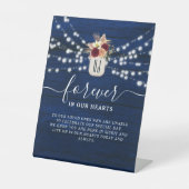 Weddenschap Memorial Table Pedestal Sign Reclamebord Met Voetstuk (Voorkant)