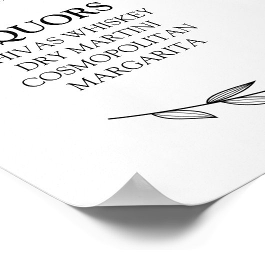 Weddenschap - Menu Laurel Wedding Sign Poster (Hoek)