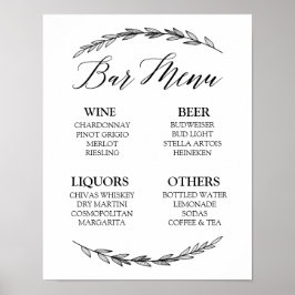 Weddenschap - Menu Laurel Wedding Sign Poster
