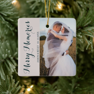 Weddenschap Merry Memories Fotokeramisch sierlijk Keramisch Ornament