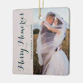 Weddenschap Merry Memories Fotokeramisch sierlijk Keramisch Ornament (Links)