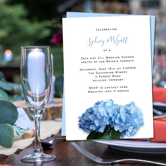 Weddenschap met blauw bloemen Jack n Jill Couples Kaart