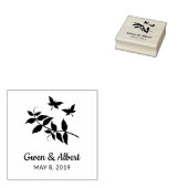 Weddenschap met Butterflies Couple en Twigs Rubberstempel (Gestempeld)