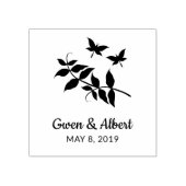Weddenschap met Butterflies Couple en Twigs Rubberstempel (Afrduk)