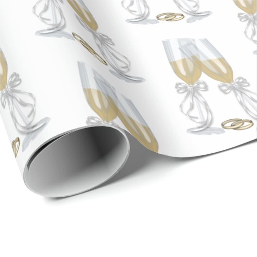 Weddenschap met Champagne Toast op wit Cadeaupapier (Rol Hoek)