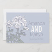 Weddenschap met chrysanthemum White flower bruilof Kaart (Voorkant)