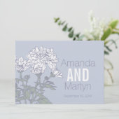 Weddenschap met chrysanthemum White flower bruilof Kaart (Staand voorkant)