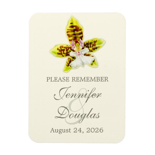 Weddenschap met de date orchidee magnet magneet (Verticaal)