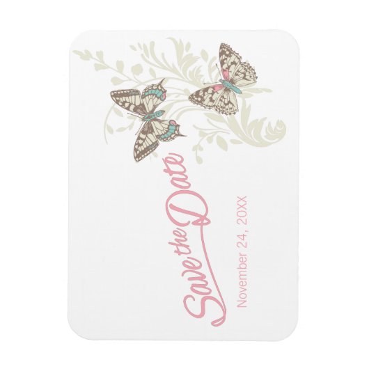 Weddenschap met de datum butterflies magnet magneet (Verticaal)