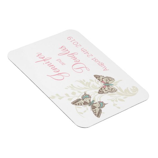 Weddenschap met de datum butterflies magnet magneet (Rechterzijde)