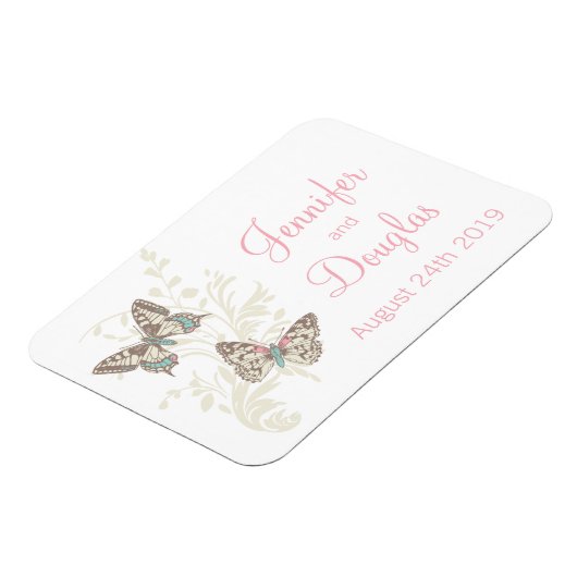 Weddenschap met de datum butterflies magnet magneet (Linkerzijde)