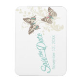 Weddenschap met de datum butterflies magnet magneet (Verticaal)