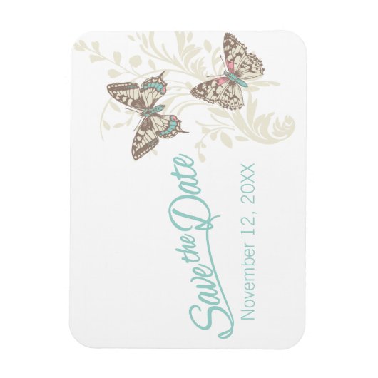 Weddenschap met de datum butterflies magnet magneet (Verticaal)