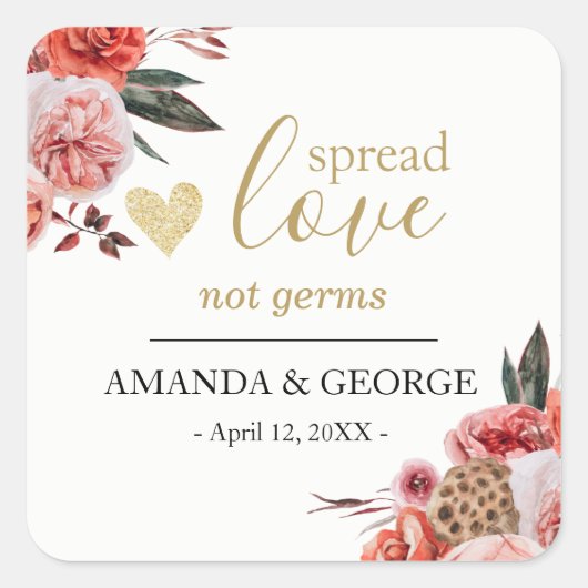 Weddenschap met de hand Sanitizer markeert de herf Vierkante Sticker (Voorkant)