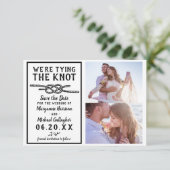 Weddenschap met de Knot Minimalist Nautical 2 foto Save The Date (Staand voorkant)