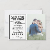 Weddenschap met de Knot Minimalist Nautical Photo Save The Date (Voorkant)