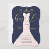 Weddenschap met de marine Gold Bridal Shower Kaart (Voorkant)