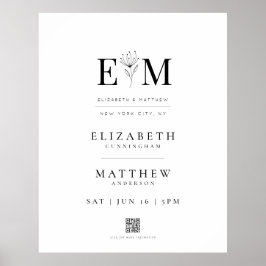 Weddenschap met de moderne olievlek QR-code Welkom Poster