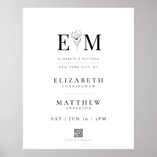 Weddenschap met de moderne olievlek QR-code Welkom Poster (Voorkant)