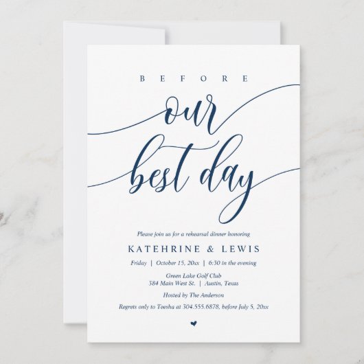 Weddenschap met een diner, voor onze beste dag Inv Kaart (Voorkant)
