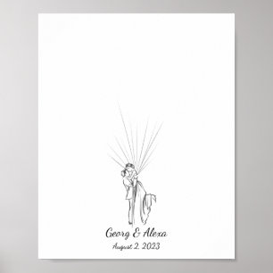 Weddenschap met een paar vingerafdrukken poster