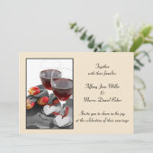 Weddenschap met een wijnbril en rode wijn kaart (Staand voorkant)