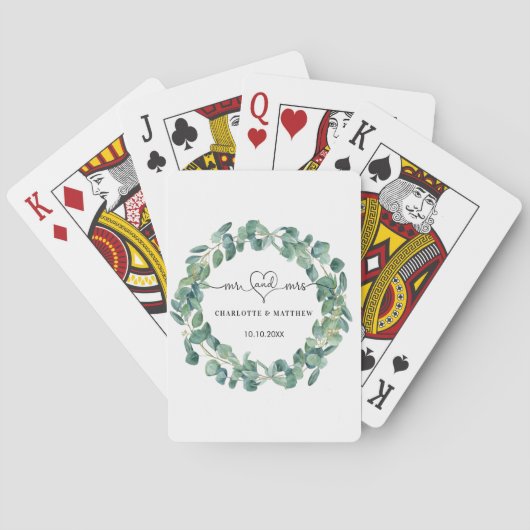 Weddenschap met eucalyptus de heer mrs hart pokerkaarten (Achterkant)