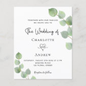 Weddenschap met eucalyptus QR code RSVP budget uit Flyer (Voorkant)