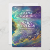 Weddenschap met fantastische paarse wolken kaart (Voorkant)