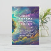 Weddenschap met fantastische paarse wolken kaart (Staand voorkant)