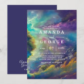 Weddenschap met fantastische paarse wolken kaart (Voorkant / Achterkant)