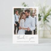 Weddenschap met foto's, hartdank bedankkaart (Staand voorkant)
