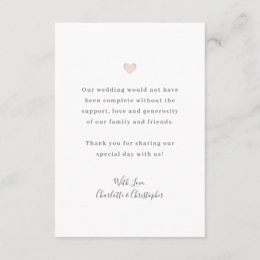 Weddenschap met foto's, hartdank bedankkaart (Achterkant)