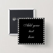 Weddenschap met gedrukte kristallijne rand vierkante button 5,1 cm (Voorkant /achterkant)