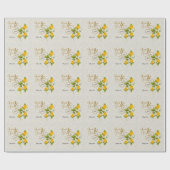 Weddenschap met gele rozen en goudbriefing cadeaupapier (Vlak)