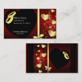 Weddenschap met gouden ringen visitekaartje (Voorkant / Achterkant)