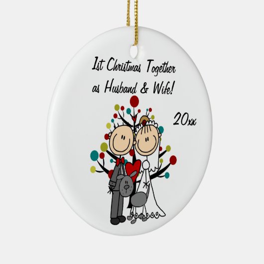 Weddenschap met grijze hond-feestdag keramisch ornament (Rechts)