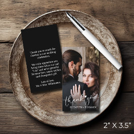 Weddenschap met handgeschreven budget bedankt notitiekaartje