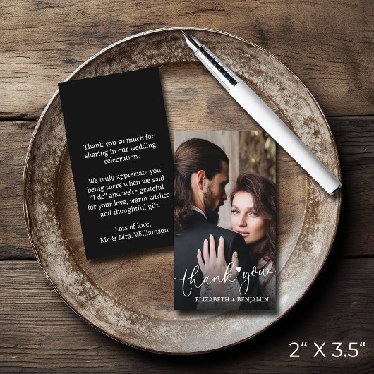 Weddenschap met handgeschreven budget bedankt notitiekaartje