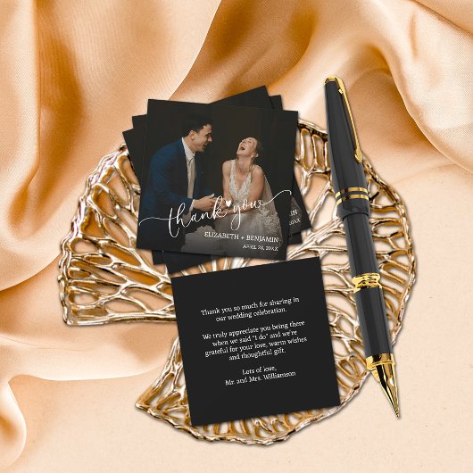 Weddenschap met handgeschreven budget bedankt notitiekaartje