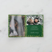 Weddenschap met handgeschreven huwelijk en 3 foto' bedankkaart (Binnen)