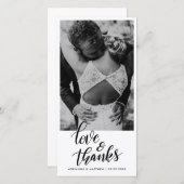 Weddenschap met handgeschreven liefde en Bedankt | (Voorkant / Achterkant)