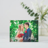 Weddenschap met huwelijk en feestelijke foto's briefkaart (Staand voorkant)