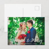 Weddenschap met huwelijk en feestelijke foto's briefkaart (Voorkant / Achterkant)