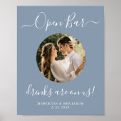 Weddenschap met open balk - Aangepaste blauwe foto Poster (Voorkant)