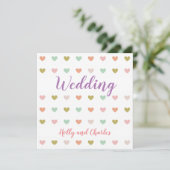 Weddenschap met pastel Hearts Pattern Kaart (Staand voorkant)