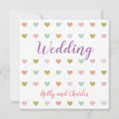 Weddenschap met pastel Hearts Pattern Kaart (Voorkant)