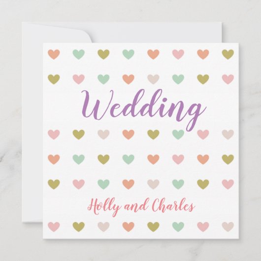 Weddenschap met pastel Hearts Pattern Kaart (Voorkant)