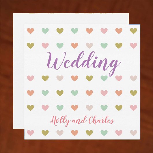 Weddenschap met pastel Hearts Pattern Kaart