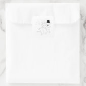 Weddenschap met recessioneel paar vierkante sticker (Tas)